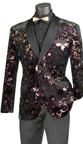 Vinci BSQ-4-BLK Mens Sport Coat