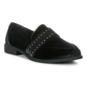 Walkin Stud Detail Velvet Loafers