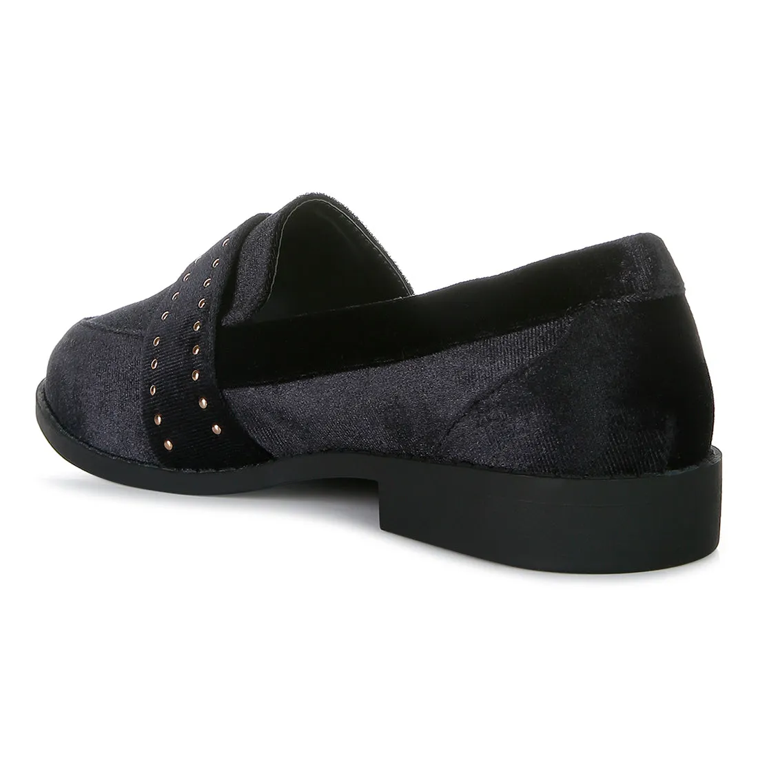 Walkin Stud Detail Velvet Loafers