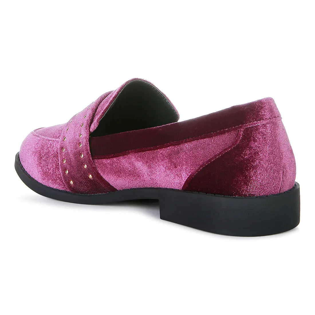 Walkin Stud Detail Velvet Loafers