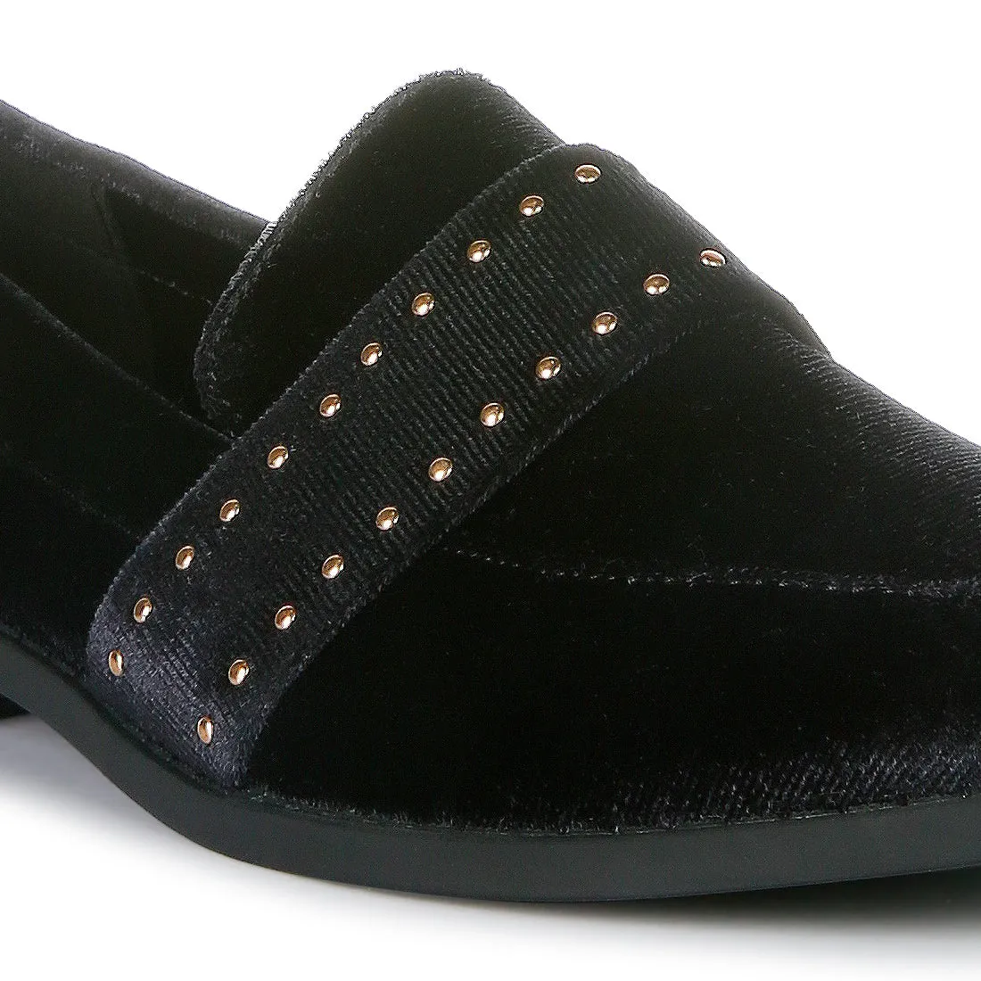 Walkin Stud Detail Velvet Loafers