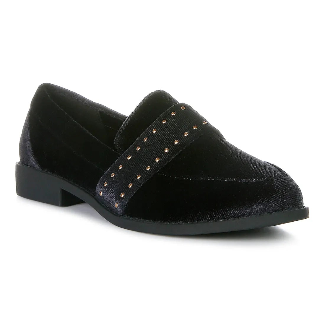 Walkin Stud Detail Velvet Loafers