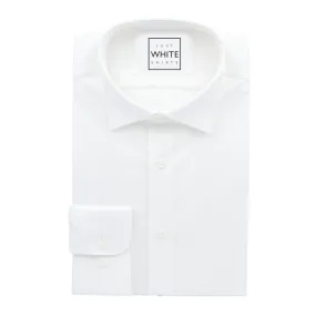 White Egyptian Non Iron Cotton Court Shirt, Wing Tip Collar and Adjustable Button Cuffs