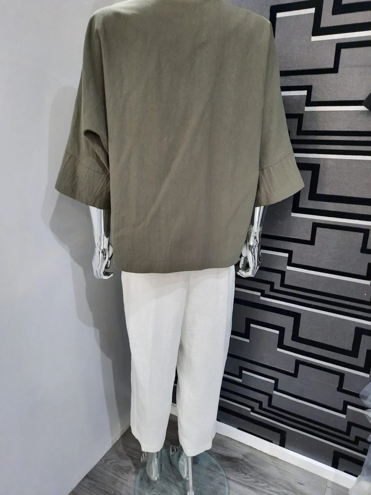 White Linen Mix Trousers
